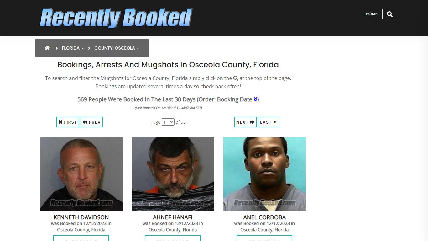 Recent bookings, Arrests, Mugshots in Osceola County, Florida